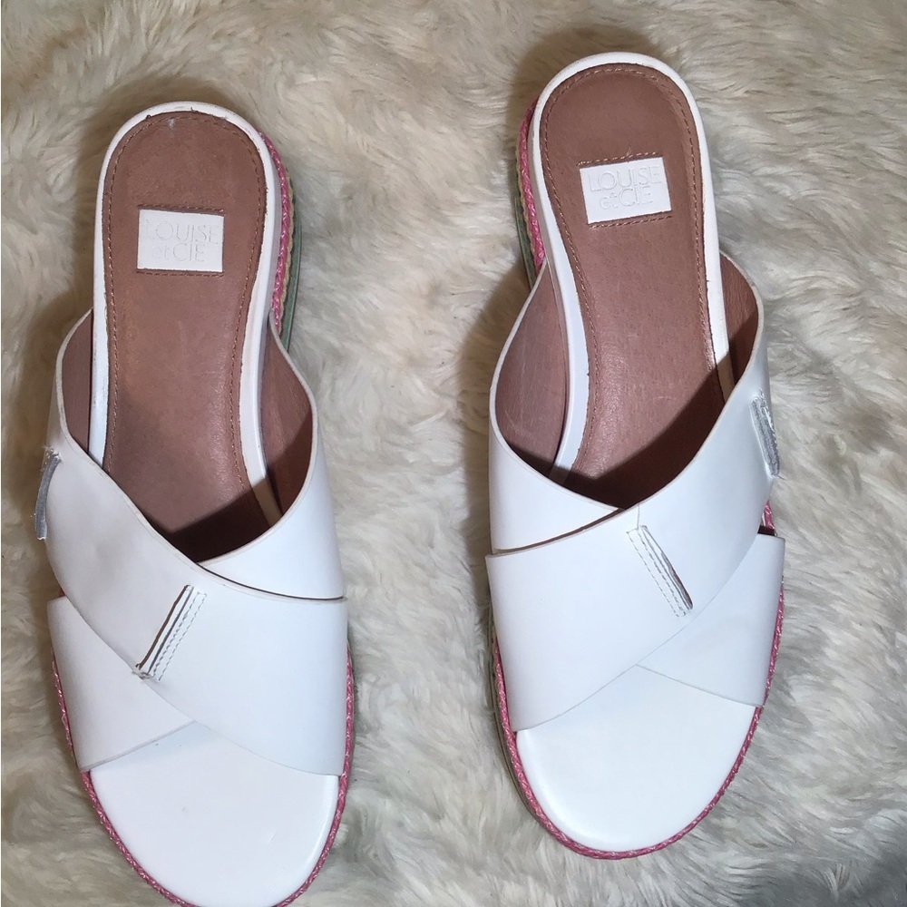 Louise et Cie cassia leather low wedge sandal size 6